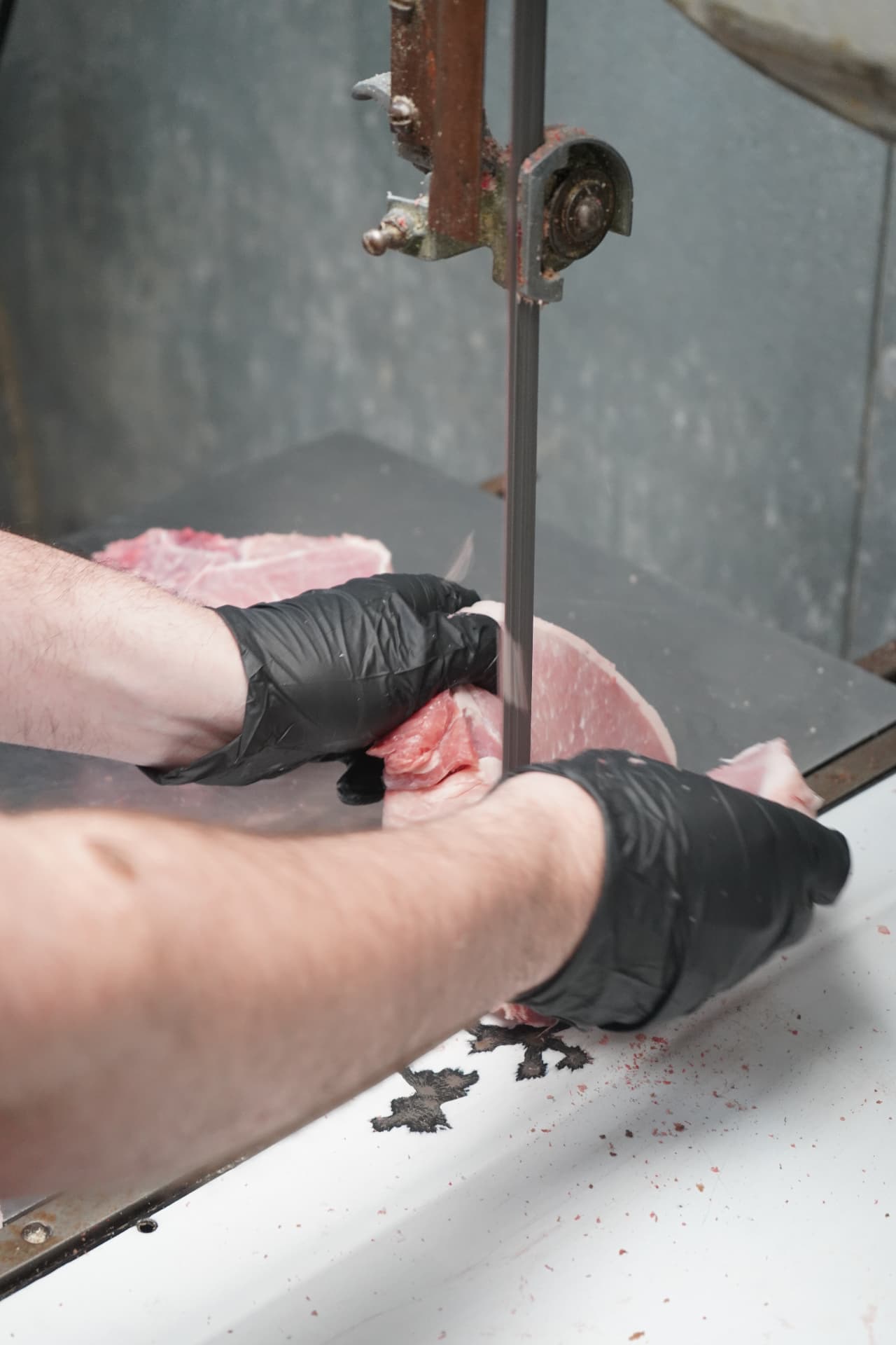 Cutting fresh chops at Jerry’s